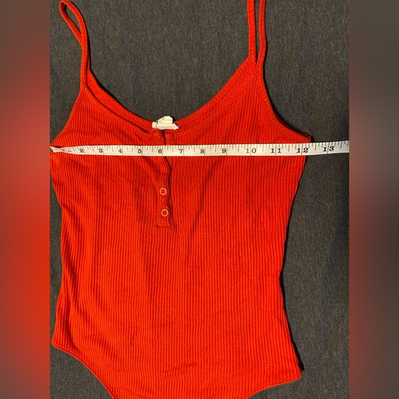 Red Henley Bodysuit - Picture 3 of 7